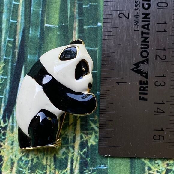 Panda Brooch Pin Vintage - Picture 2 of 4